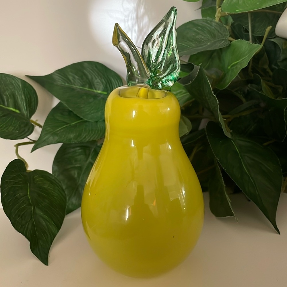 A. Jablonski Crystal Yellow Pear! Signed by Artist